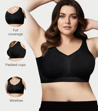 Load image into Gallery viewer, Enamor Innovations Invisi Minimizer, Ultra Smooth, Bonded, Mframe, Women's T-Shirt Bra - Seamless, No-Pinch, No-dig, Padded, Wirefree, Full Coverage- IO03(Available in Plus Sizes) (Black)
