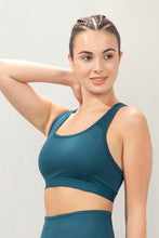 Load image into Gallery viewer, Amante Energize Medium Impact Round Neck Sports Bra - Reflecting Pond 98701

