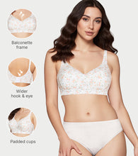 Load image into Gallery viewer, Enamor Innovations Bamboo Bliss, everyday ,Full Support , Women's T-Shirt Bra - Super soft, naturally absorbent &amp; Antimicrobial, Padded, Wirefree, High Coverage - A077 (Peach Bliss Print)
