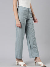 Load image into Gallery viewer, Go Colors Blue Cotton Stripes Cargo Pant
