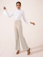 Load image into Gallery viewer, Go Colors Light Beige Roma Ponte Flared Pant
