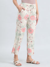 Load image into Gallery viewer, Go Colors White Woven Viscose Printed Lounge Pants
