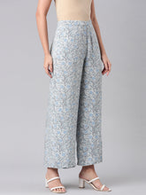 Load image into Gallery viewer, Go Colors Blue Woven Viscose Printed Palazzo
