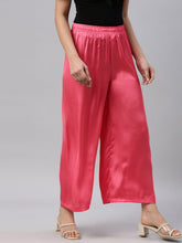 Load image into Gallery viewer, Go Colors Coral Polyester Shiny Palazzo

