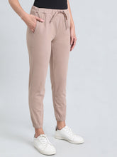 Load image into Gallery viewer, Go Colors Light Brown Cotton Poly Stretch Cuffed Joggers
