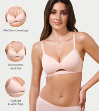 Load image into Gallery viewer, Enamor Innovations CloudSoft, Invisi Neckline Women's Cotton Everyday T-Shirt Bra - Padded, Wirefree, Medium Coverage - A032 (Cherry Blossom)
