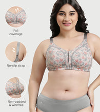 Load image into Gallery viewer, Enamor Innovations Transform M-Frame, Contour Superlift, Jiggle control  Full Support Women's  Bra - Non Padded, Wirefree, Full Coverage - F097 (Available in Plus Sizes) (Midnight Peony Print)
