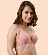 Load image into Gallery viewer, Enamor Butterfly Frame for Cleavage Enhancing Women's Bridal Plunge Push-Up Bra - Lace, Wired, Padded, Medium Coverage - F091
