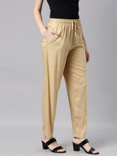 Load image into Gallery viewer, Go Colors Wheat Woven Viscose Casual Pants
