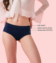 Load image into Gallery viewer, Enamor IP37 Innovations Flexi Free, Comfy Essentials, No Visible Panty Lines, All Day Comfort, Mid Waist Brief Panty for Women - Regular Coverage (Lisbon Blue)
