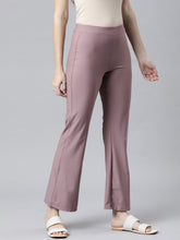 Load image into Gallery viewer, Go Colors Dusty Voilet Nylon Stretch Bell Bottom
