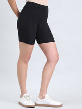 Load image into Gallery viewer, Go Colors Black Knit Seamless Cycling Shorts
