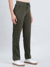 Load image into Gallery viewer, Go Colors Dark Olive Cotton Stretch Track Pant
