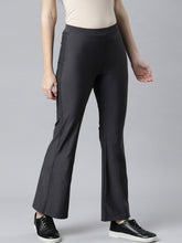 Load image into Gallery viewer, Go Colors Silver Grey Nylon Stretch Bell Bottom

