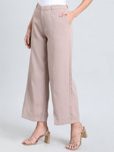 Load image into Gallery viewer, Go Colors Dusty Pink Crepe Wide Trouser
