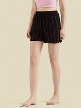 Load image into Gallery viewer, Go Colors Black Woven Viscose Printed Lounge Shorts
