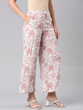 Load image into Gallery viewer, Go Colors Medium Pink Woven Viscose Printed Palazzo
