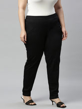 Load image into Gallery viewer, Go Colors Black Cotton Stretch Pants
