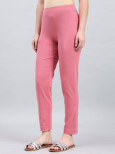 Load image into Gallery viewer, Go Colors Blush Pink Cotton Stretch Kurti pants
