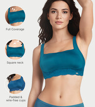 Load image into Gallery viewer, Enamor Wireless Full Coverage All Day Comfort Bra for Women, Padded, Wire-Free, Full Coverage, Square Neck - FE51 (Moonlit Blue)
