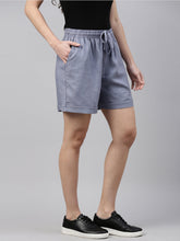 Load image into Gallery viewer, Go Colors Jeans Blue Linen Shorts
