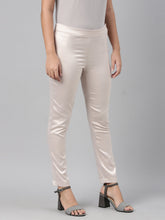 Load image into Gallery viewer, Go Colors Rose Gold Polyester Shiny Pants
