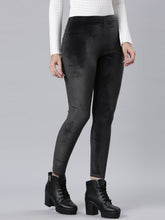 Load image into Gallery viewer, Go Colors Black Velour Leggings
