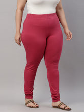 Load image into Gallery viewer, Go Colors Medium Pink Cotton Stretch Churidar
