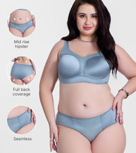 Load image into Gallery viewer, Enamor P148 Luxe Satin Hipster Panty for Women - Mid Waist, Outer Elastic, Medium Coverage (Chrome Grey)
