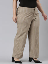 Load image into Gallery viewer, Go Colors Beige Cotton Stripes Cargo Pant
