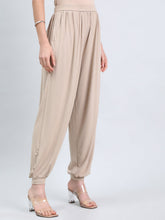 Load image into Gallery viewer, Go Colors Dark Beige Viscose Stretch Harems

