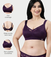 Load image into Gallery viewer, Enamor Innovations Transform Ultralight, Everyday Women's Minimizer Bra -Super lift, Non-Padded, Wirefree, Full Coverage - F122 (Available in Plus Sizes) (Blackberry Cordial)
