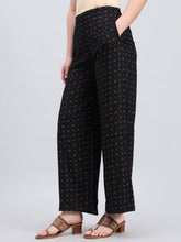 Load image into Gallery viewer, Go Colors Black Viscose Printed Palazzo
