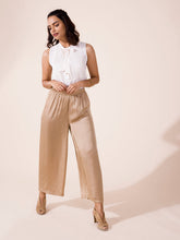 Load image into Gallery viewer, Go Colors Gold Polyester Shiny Palazzo
