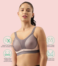 Load image into Gallery viewer, Enamor Innovations Y-panel  Bounce Control, Agion Scent Protect ,Women's Sports Bra - High-Impact, Padded, Wirefree, Full Coverage  - SB25 (Pearl)
