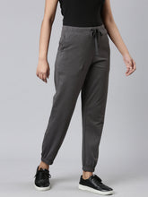 Load image into Gallery viewer, Go Colors Silver Grey Cotton Stretch Casual Joggers
