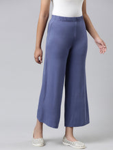 Load image into Gallery viewer, Go Colors Jeans Blue Viscose Stretch Knit Palazzo
