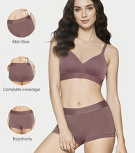 Load image into Gallery viewer, Enamor The Flex Boyshorts for Women Mid-Rise, Full Back Coverage, Moisture Absorbency, Cotton Everyday Panty - SMP01 (Neutral)
