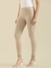 Load image into Gallery viewer, Go Colors Dark Beige Cotton Stretch Churidar
