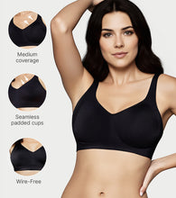 Load image into Gallery viewer, Enamor Innovations Invisi Shaper lift, Ultra smooth, Bonded, Women's T-Shirt Bra - Seamless, No-Pinch, No-Dig, Padded, Wirefree, Medium Coverage- IO02 (Black)
