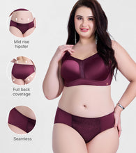 Load image into Gallery viewer, Enamor P148 Luxe Satin Hipster Panty for Women - Mid Waist, Outer Elastic, Medium Coverage (Fig)
