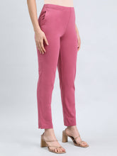 Load image into Gallery viewer, Go Colors Light Wine Cotton Stretch Kurti Pants
