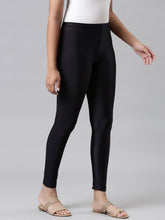 Load image into Gallery viewer, Go Colors Black Nylon Stretch Shimmer Leggings

