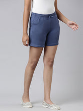 Load image into Gallery viewer, Go Colors Jeans Blue Cotton Knit Shorts
