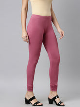 Load image into Gallery viewer, Go Colors Light Wine Cotton Stretch Ankle Length Leggings
