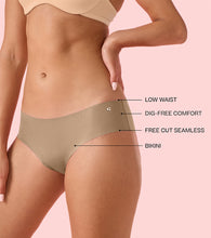 Load image into Gallery viewer, Enamor PB40 Innovations Invisi, All Day Comfort, Low Waist Bikini Panty for Women - No Visible Panty Lines, Sweat wicking, Free Cut, Regular Coverage -  Pack of 1 (Honey Beige)
