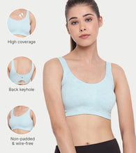 Load image into Gallery viewer, Enamor Low Impact Women's Cotton Everyday Sports Bra - All Day Comfort, Non Padded, Wirefree, High Coverage - SB06 (Capri Melange)
