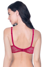 Load image into Gallery viewer, Amante Lace Delight Padded Non-wired Lace Bra - Red Obsession 30501
