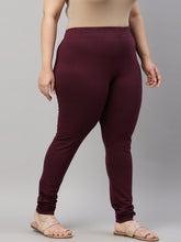 Load image into Gallery viewer, Go Colors Dark Purple Cotton Stretch Churidar
