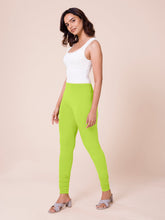 Load image into Gallery viewer, Go Colors Bright Green Cotton Stretch Churidar
